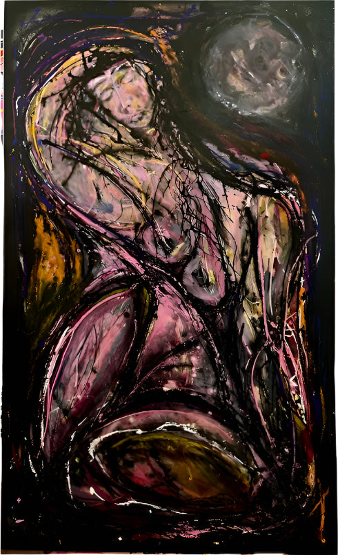 The Moon and You (Original acrylic painting on canvas)